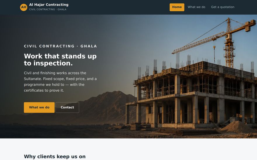 The Al Hajar Contracting demonstration site